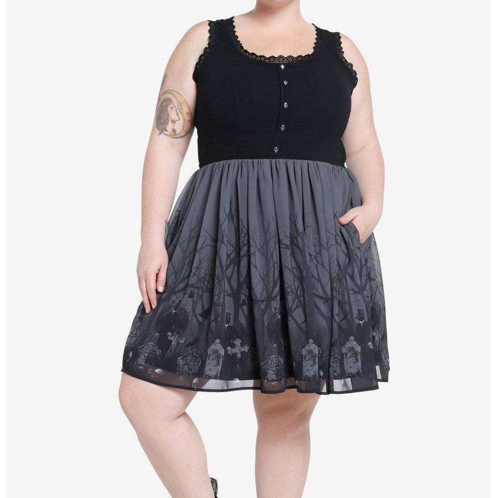 Thorn & Fable Cemetery Scene Dress Plus Size